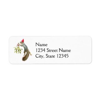 Squirrel Mistletoe Address Labels