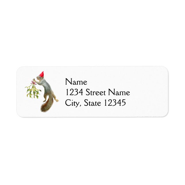 Squirrel Mistletoe Address Labels (Vorne)