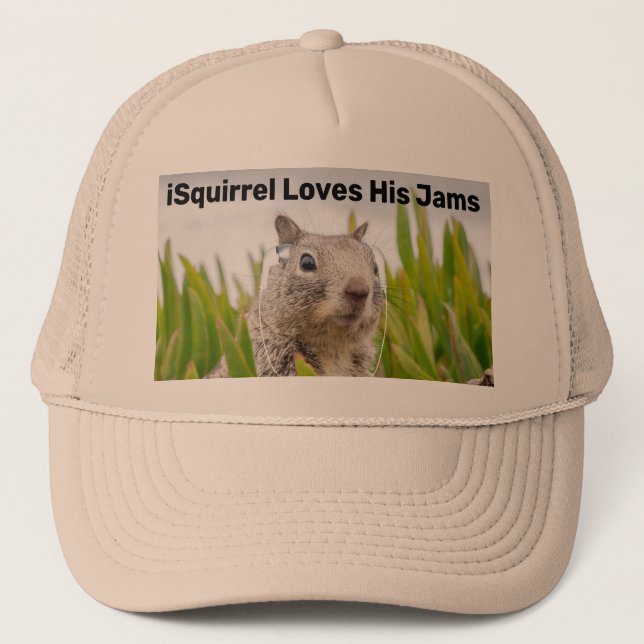Squirrel Music Lover Music Jams Truckerkappe (Vorderseite)
