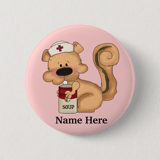 Squirrel Nurse Button (Vorderseite)