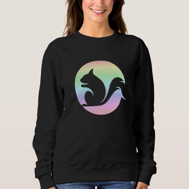 Squirrel Pastel Rainbow Love Squirrel Sunset Sweatshirt (Vorderseite)