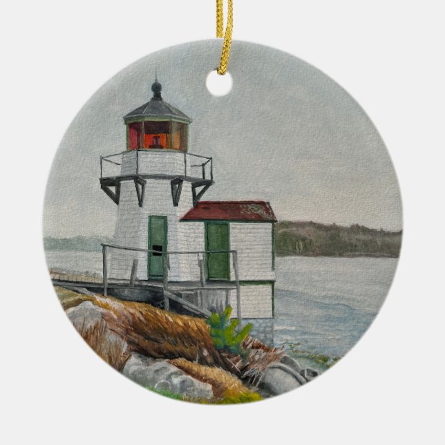 Squirrel Point Leuchtturm Keramik Ornament (Vorne)