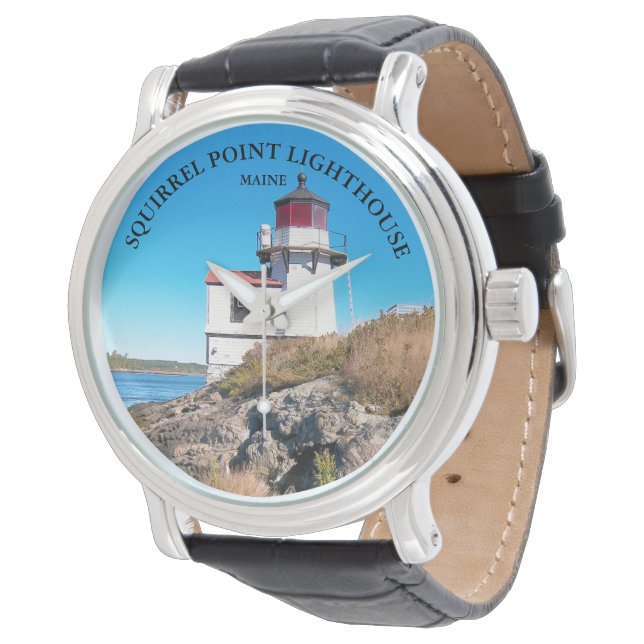 Squirrel Point Lighthouse, Maine eWatch Armbanduhr (Schrägansicht)