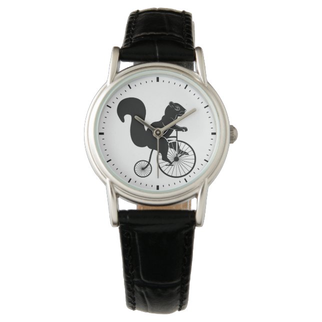 Squirrel Riding Penny Farthing Bike Armbanduhr (Vorderseite)