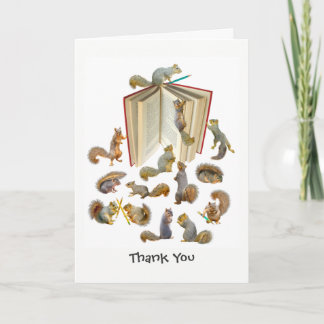 Squirrel School Thank You Card Karte