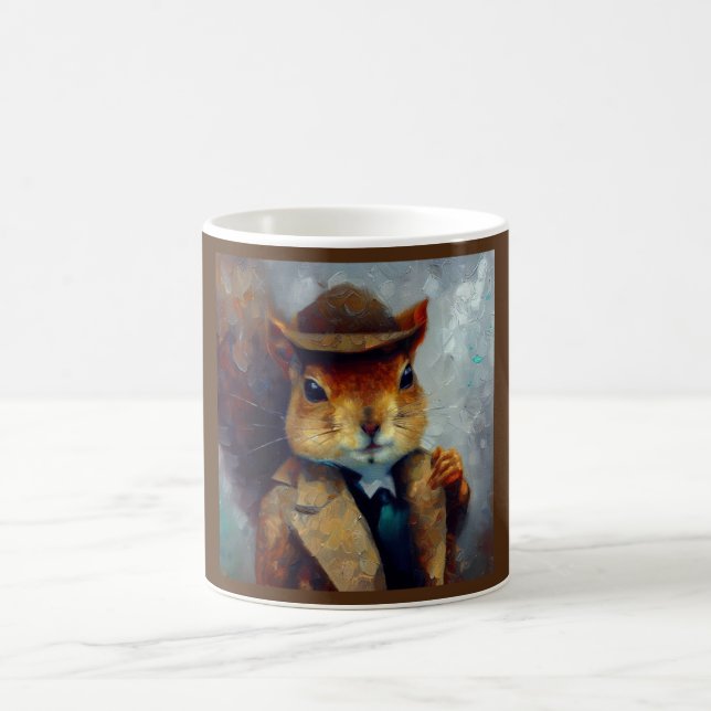 Squirrel Sherlock Holmes Kaffeetasse (Mittel)