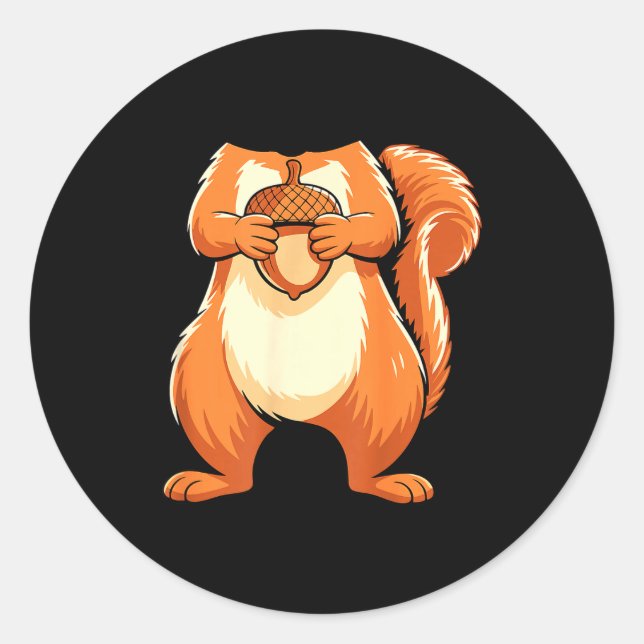 Squirrel Shirt Adult Men Women Kids Body Squirrel  Runder Aufkleber (Vorderseite)