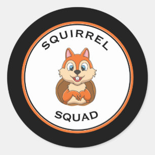 Squirrel Squad Circle Disk Runder Aufkleber