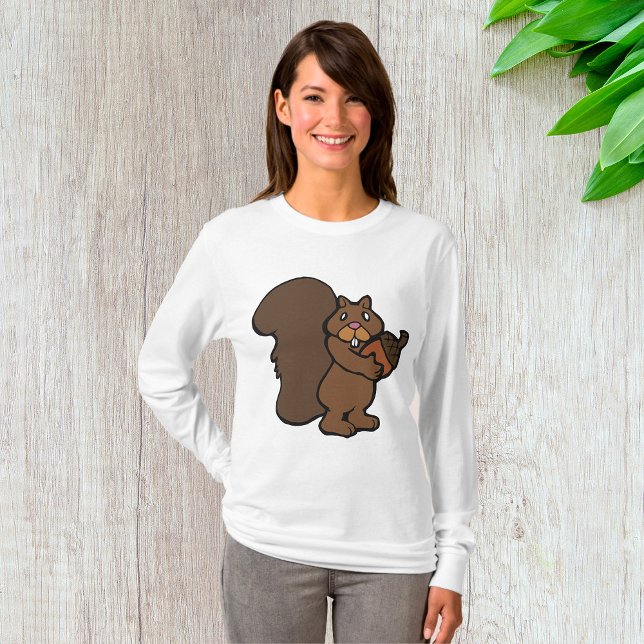 Squirrel with Acorn Cute Woodland Animal T-Shirt (Von Creator hochgeladen)