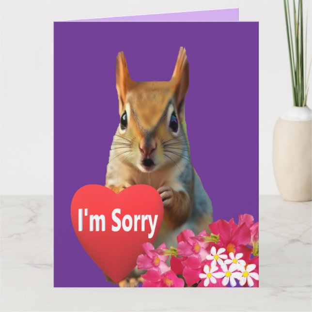 Squirrelly Sweet Heart Apology Card Karte (Vorderseite)