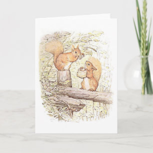 Squirrels Collecting Nuts Greetings Card Karte