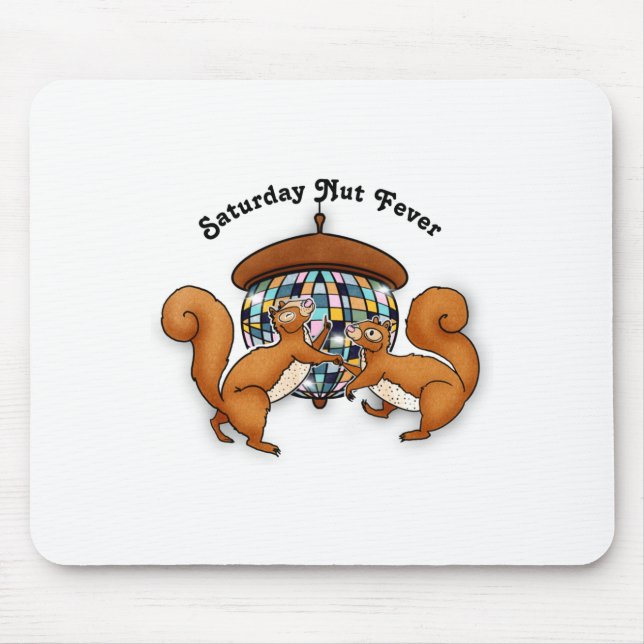 Squirrels Disco Funny Party  Mousepad (Vorne)