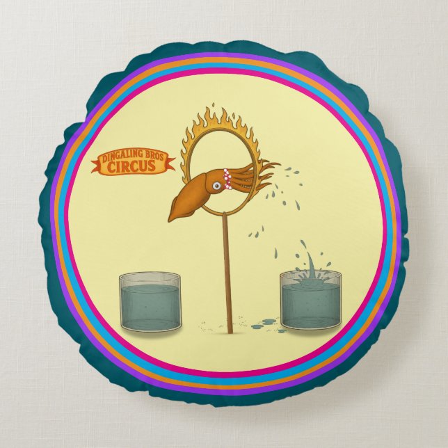 Squirty squid rundes kissen (Vorderseite)