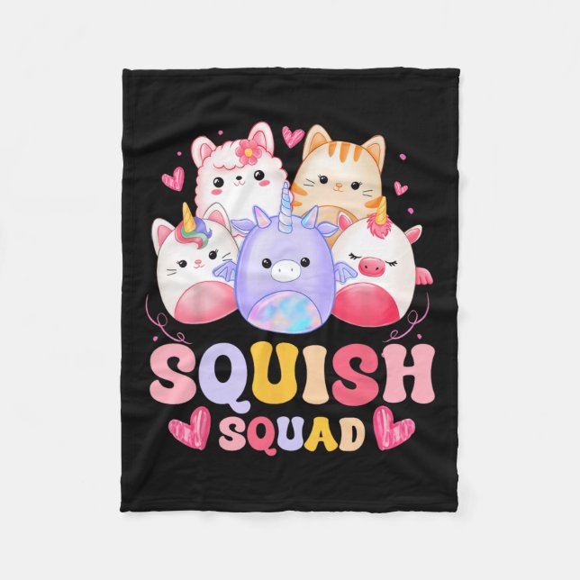 Squish Squad Geburtstag für Mädchen Kinder Kinder  Fleecedecke (Vorderseite)