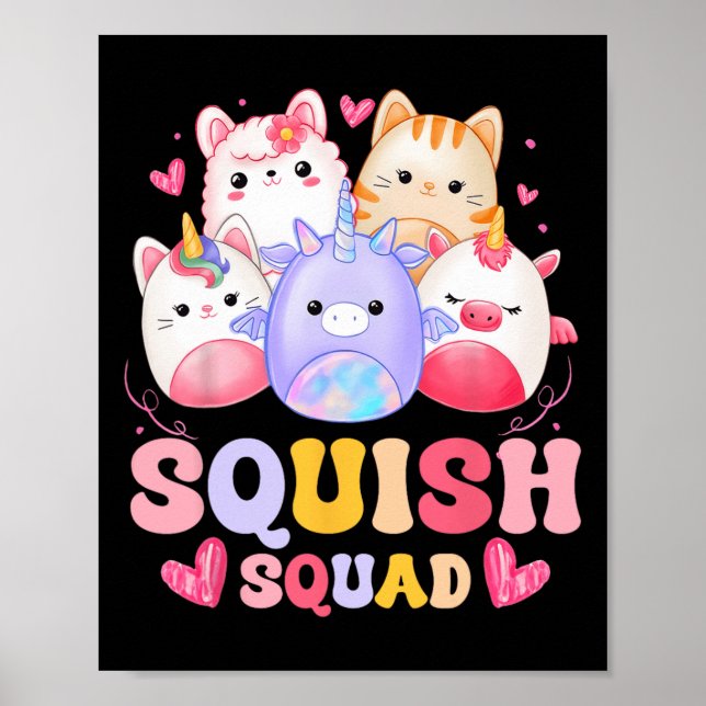 Squish Squad Geburtstag für Mädchen Kinder Kinder  Poster (Vorne)