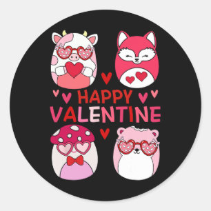 Squish Squad Glückliche Valentinsgeschenke für Kin Runder Aufkleber