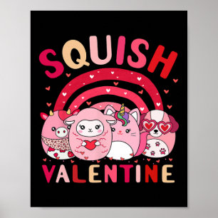 Squish Valentine Squad Geschenke Niedlich für Kind Poster