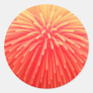 Squishy Ball Abstrakt Red Orange Glow Runder Aufkleber