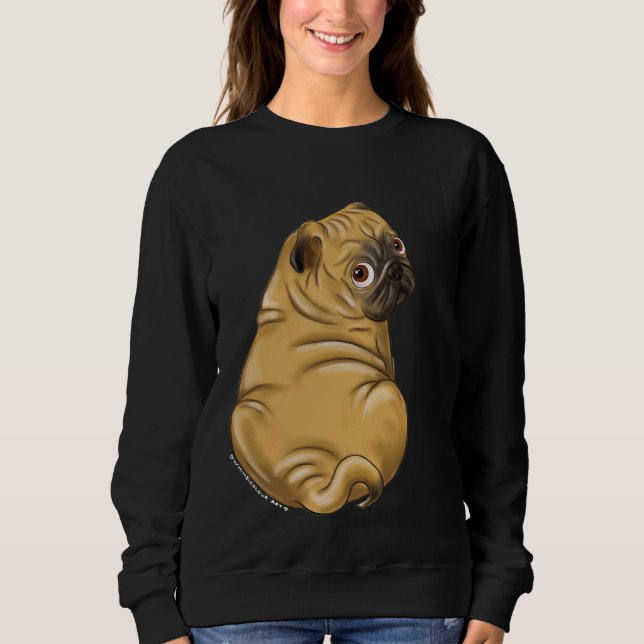 Squishy Mops Rollen - Niedlicher Mops Illustration Sweatshirt (Vorderseite)