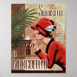 Squisito Cioccolato Italienische Schokoladen-Frau Poster