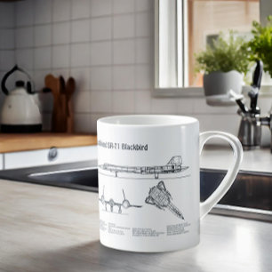 SR-71 Blackbird - Airplane Blueprint Plans BD Kaffeetasse