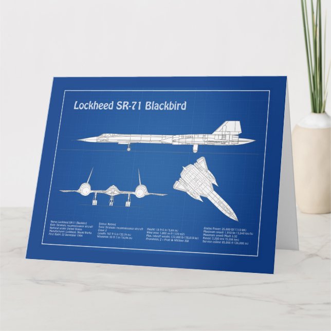 SR-71 Blackbird - Flugzeugkonzepte ABD Dankeskarte (Vorderseite)