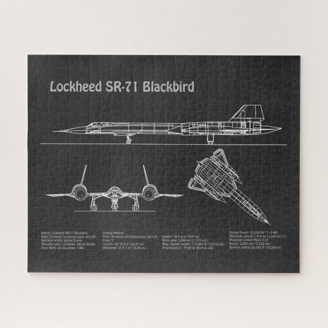 SR-71 Blackbird - Flugzeugkonzepte PD Puzzle (Horizontal)