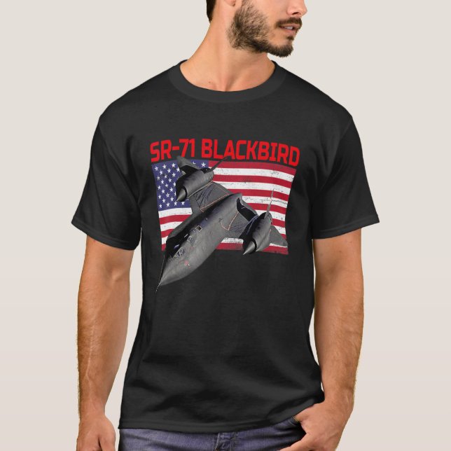 SR 71 Blackbird in Action und Patriotic American F T-Shirt (Vorderseite)