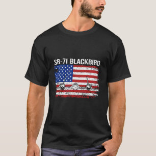 SR-71 Blackbird Militärflugzeug Flagge USA Amerika T-Shirt