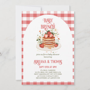 Srawberry Pancake Baby Brunch Dusche Einladung