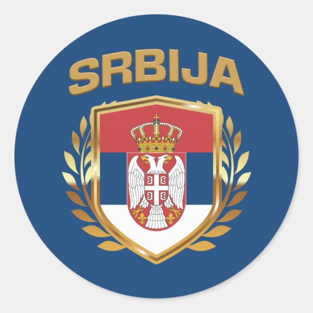 Srbija Flag-Schild Serbien Runder Aufkleber (Vorderseite)