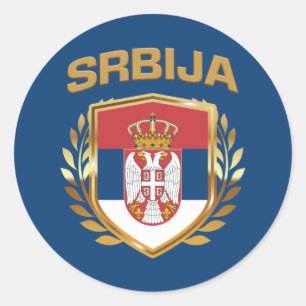 Srbija Flag-Schild Serbien Runder Aufkleber