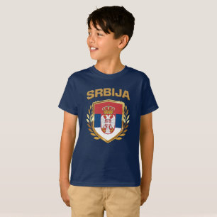 Srbija Flag Schild Serbien T - Shirt