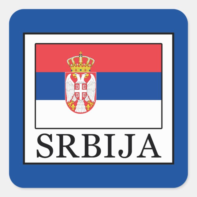 Srbija Quadratischer Aufkleber (Vorderseite)