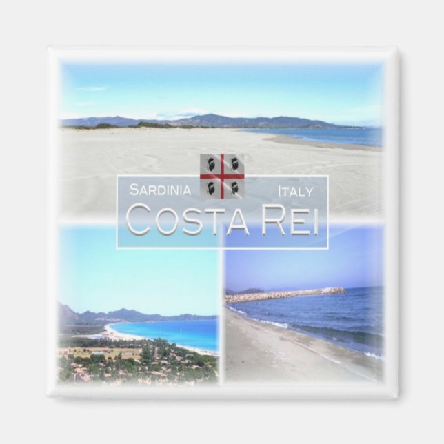 SRD021 MURAVERA, Costa Rei, Sardinien, Kühlschrank Magnet (Vorne)