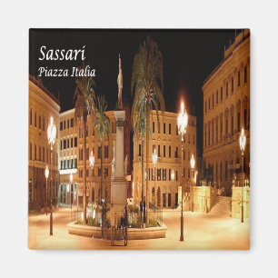 SRD047 SASSARI, Piazza Italia, Kühlschrank Sardini Magnet
