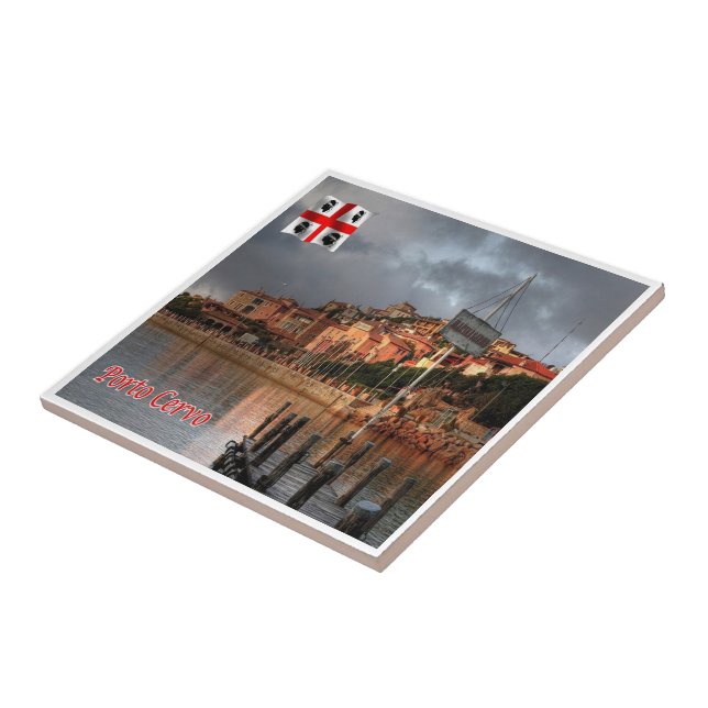 SRD052 PORTO CERVO, Sardinien, Italien, Fliese (Seite)