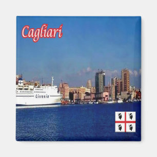 SRD062 CAGLIARI, Port, Sardinien, Kühlschrank Magnet