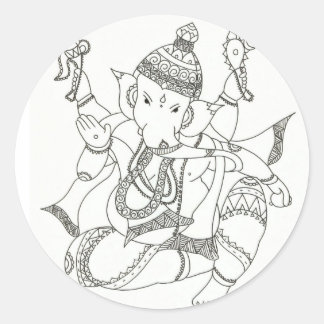 Sri Ganesha Runder Aufkleber