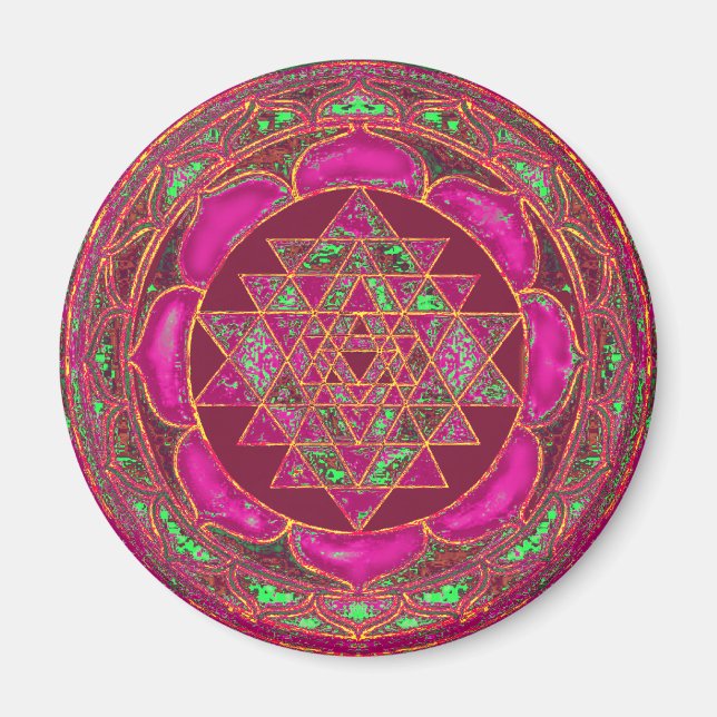 Sri Lakshmi Yantra Mandala Magnet (Vorne)