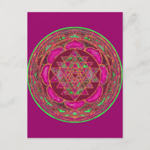 Sri Lakshmi Yantra Mandala Postkarte