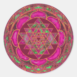 Sri Lakshmi Yantra Mandala Runder Aufkleber