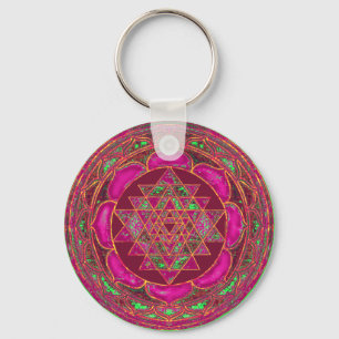 Sri Lakshmi Yantra Mandala Schlüsselkette Schlüsselanhänger