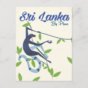 Sri Lanka-Affe Vintage-Reiseplakat Postkarte
