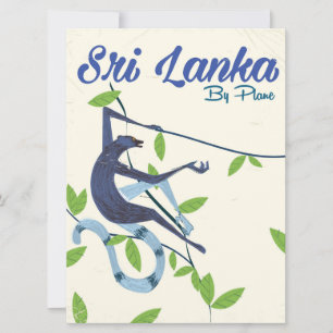 Sri lanka-Affe-Vintages Urlaubsposter