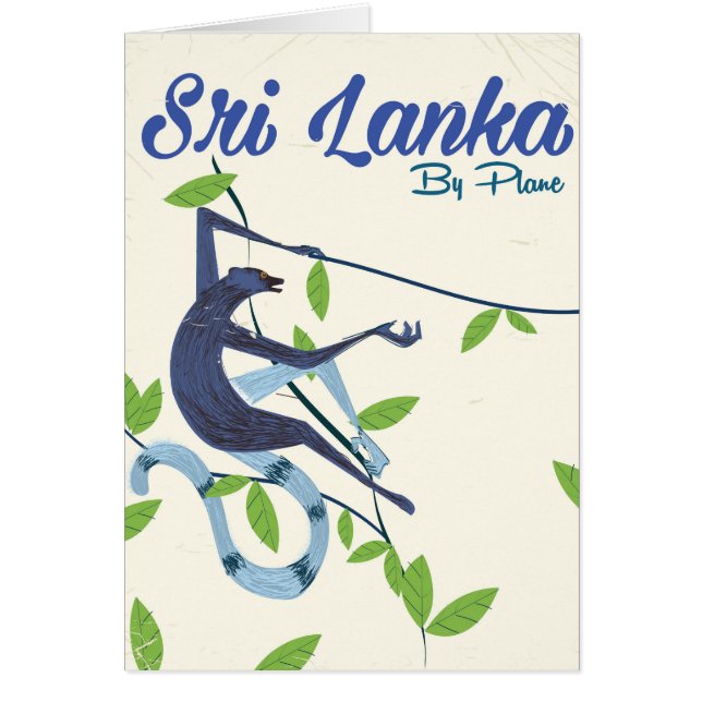 Sri lanka-Affe-Vintages Urlaubsposter (Vorne)