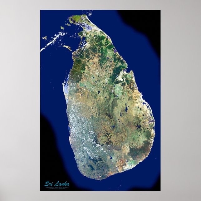Sri Lanka aus dem Satellitenplakat Poster (Vorne)