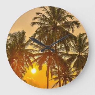 Sri Lanka Beach Sunset View Große Wanduhr