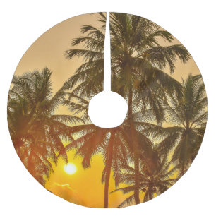Sri Lanka Beach Sunset View Polyester Weihnachtsbaumdecke