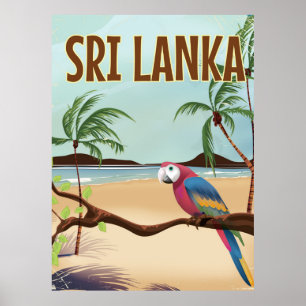 Sri Lanka Beach Vintage Reiseplakat Poster